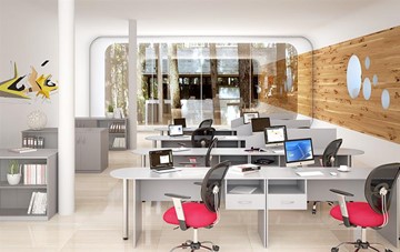 Набор мебели в офис SIMPLE с эргономичными столами и тумбами в Орле - предосмотр 1